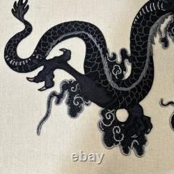 Vintage Lamp Shade With Embroidery Black Dragon