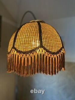 Vintage Lamp Shades Rattan Wicker Boho Vintage Petal Light Ceiling Lamp 70s