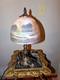 Vintage Lamp With Reverse Painted Glass Shade Trees Lake