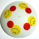 Vintage Lampshade 1970s Smiley Faces! Glass, Wonderful Graphics 16 Diameter