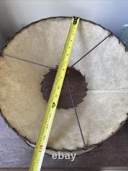 Vintage Lampshade Atomic Shape 2 Tier Fiberglass Mcm Cone Drum 10 Tall 18 Diam