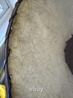 Vintage Lampshade Atomic Shape 2 Tier Fiberglass Mcm Cone Drum 10 Tall 18 Diam