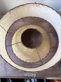 Vintage Lampshade Atomic Shape 2 Tier Fiberglass Mcm Cone Drum 10 Tall 18 Diam