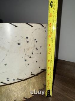 Vintage Lampshade Atomic Shape 2 Tier Fiberglass Mcm Cone Drum 10 Tall 18 Diam