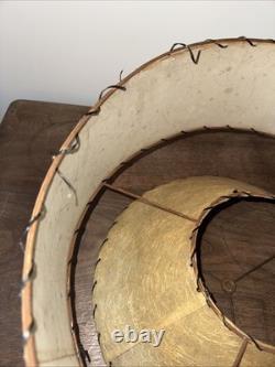 Vintage Lampshade Atomic Shape 2 Tier Fiberglass Mcm Cone Drum 10 Tall 18 Diam