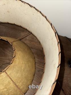 Vintage Lampshade Atomic Shape 2 Tier Fiberglass Mcm Cone Drum 10 Tall 18 Diam