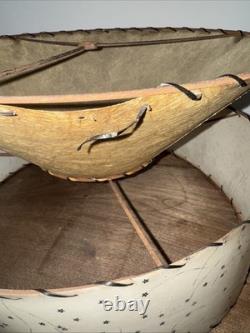 Vintage Lampshade Atomic Shape 2 Tier Fiberglass Mcm Cone Drum 10 Tall 18 Diam