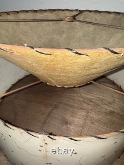 Vintage Lampshade Atomic Shape 2 Tier Fiberglass Mcm Cone Drum 10 Tall 18 Diam
