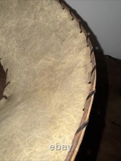 Vintage Lampshade Atomic Shape 2 Tier Fiberglass Mcm Cone Drum 10 Tall 18 Diam