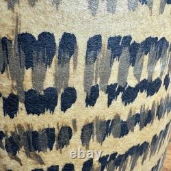 Vintage Lampshade Drum Shape Fiberglass Mcm 13 Tall Gold Beige Black Gray