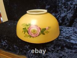 Vintage Large 14 Hurricane GWTW Glass Lamp Shade Hand Painted very Nice