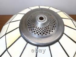 Vintage Large 16.25 Tiffany Style Stained Glass Lamp Shade Rose Floral Slag