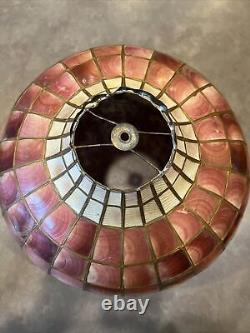 Vintage Large Capiz Shell Pink Flower Hanging Lamp Shade Brass