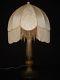 Vintage Large Luxury Lamp Shade Silk Ivory Fabric Fringed & Beaded Circa 1940's