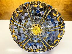 Vintage Large Leaded Stained Glass Tiffany Style Lamp Shade 19 Diameter
