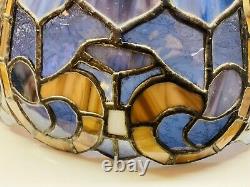 Vintage Large Leaded Stained Glass Tiffany Style Lamp Shade 19 Diameter