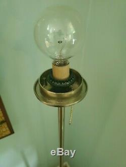 Vintage Laurel Floor Lamp / Frosted Glass Mushroom Shade