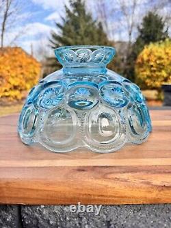 Vintage Le Smith Moon & Stars Ice Blue Glass Oil Lamp Shade 10x5.5