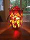 Vintage Lead Stained Glass Post Lamp Light Shade Home Decor Style Art Country
