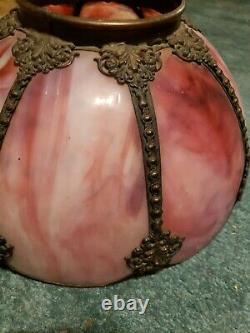 Vintage Leaded TIFFANY STYLE Stained Glass Decorative Light Lamp Shade Pink