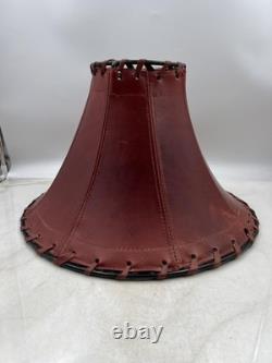 Vintage Leather Lampshade Western Rustic 15in Large Lamp Shade Decor Home
