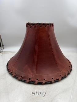 Vintage Leather Lampshade Western Rustic 15in Large Lamp Shade Decor Home