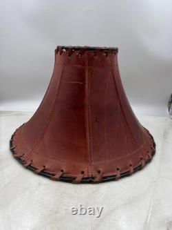 Vintage Leather Lampshade Western Rustic 15in Large Lamp Shade Decor Home