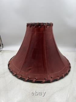 Vintage Leather Lampshade Western Rustic 15in Large Lamp Shade Decor Home