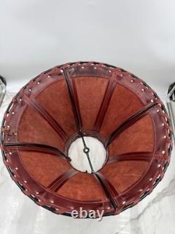 Vintage Leather Lampshade Western Rustic 15in Large Lamp Shade Decor Home