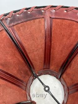 Vintage Leather Lampshade Western Rustic 15in Large Lamp Shade Decor Home