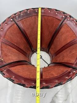 Vintage Leather Lampshade Western Rustic 15in Large Lamp Shade Decor Home