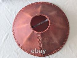 Vintage Leather Rawhide Skin 20 Lamp Shade Wrought Iron Decor Handmade Western