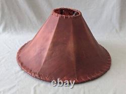 Vintage Leather Rawhide Skin 20 Lamp Shade Wrought Iron Decor Handmade Western