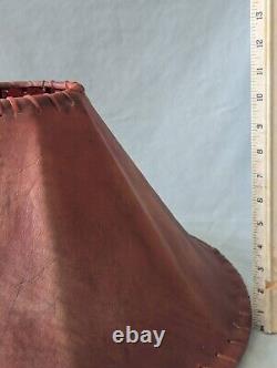 Vintage Leather Rawhide Skin 20 Lamp Shade Wrought Iron Decor Handmade Western