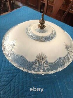 Vintage Light Fixture lamp shade frosted and clear