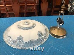 Vintage Light Fixture lamp shade frosted and clear