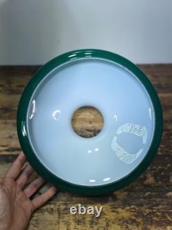 Vintage Lightcraft of California Emerald Green Glass Lamp Shade 11.5Dia x 6.5H