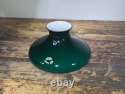 Vintage Lightcraft of California Emerald Green Glass Lamp Shade 11.5Dia x 6.5H