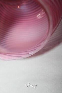 Vintage Limited Fenton Cranberry Spiral Opalescent Glass Lamp Shade Rare