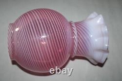 Vintage Limited Fenton Cranberry Spiral Opalescent Glass Lamp Shade Rare