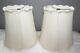 Vintage Lot Of 2 Mid Century Ivory Cloth Fabric Scalloped Trimmed Lamp Shades