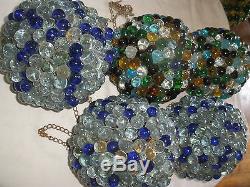 Vintage Lot of 5 Globe shade Grape glass for chandeliers Fruit Drop Beads Lamps