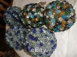 Vintage Lot of 5 Globe shade Grape glass for chandeliers Fruit Drop Beads Lamps