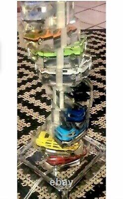 Vintage Lucite Matchbox/Hot Wheels Like Cars(9)Table Lamp-1980'-highly Collectib