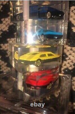 Vintage Lucite Matchbox/Hot Wheels Like Cars(9)Table Lamp-1980'-highly Collectib