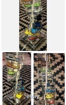 Vintage Lucite Matchbox/Hot Wheels Like Cars(9)Table Lamp-1980'-highly Collectib