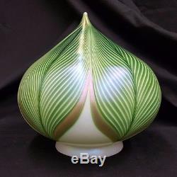 Vintage Lundberg Studios Magnolia Squat Glass Shade Globe Signed