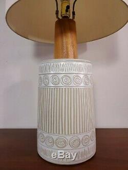 Vintage MARTZ Marshall Studios Walnut Stoneware Ceramic Table Lamp Shade SIGNED