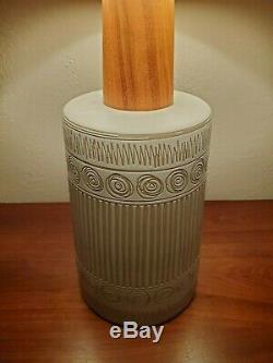 Vintage MARTZ Marshall Studios Walnut Stoneware Ceramic Table Lamp Shade SIGNED