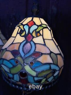 Vintage MATCHING PAIR Tiffany Style Lamp 31 Antique Roadshow Dog Owl In Shade